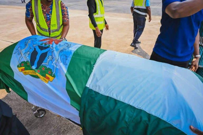 Remains of Former Governor Akeredolu Arrives Nigeria