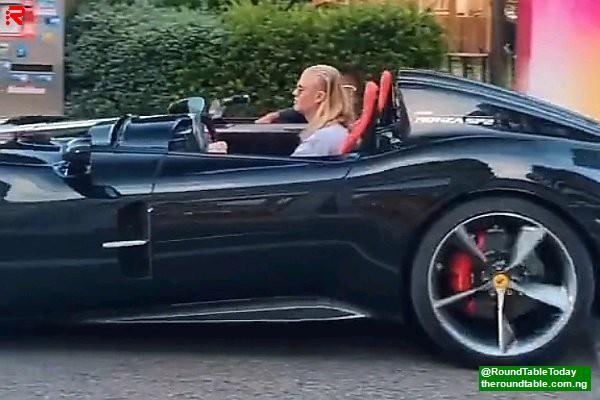 Haaland sighted in Monaco with a two seater-roofless Ferrari Monza SP2