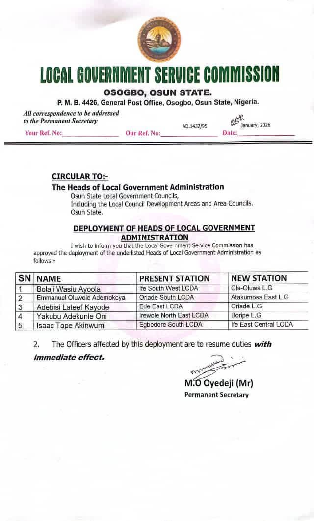 Osun LG Crisis Enters New Phase As Senior Staff Become Tool of Warfare