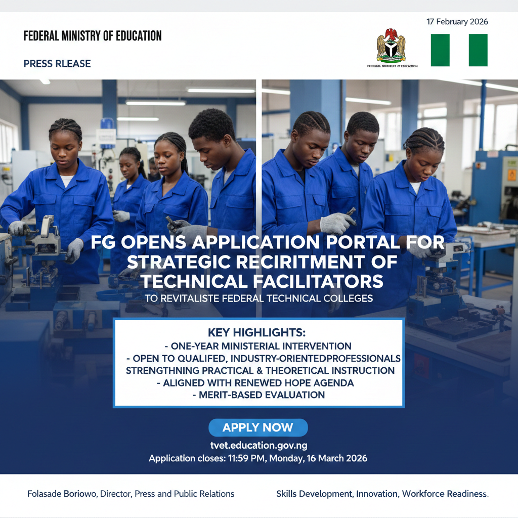 Steps To Apply for FG's TVET Programme