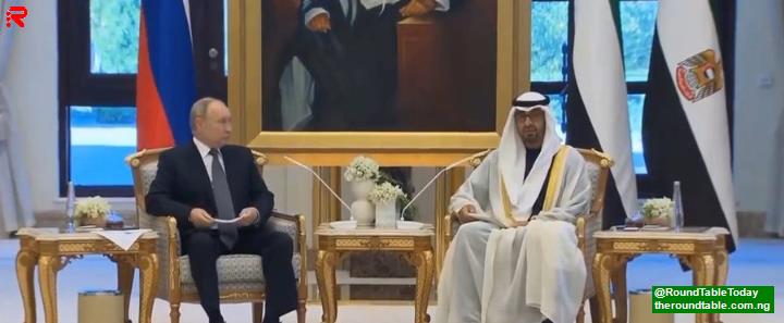 Russia President Vladimir Putin UAE President Muhammed bin Zayed Al Nahyan 