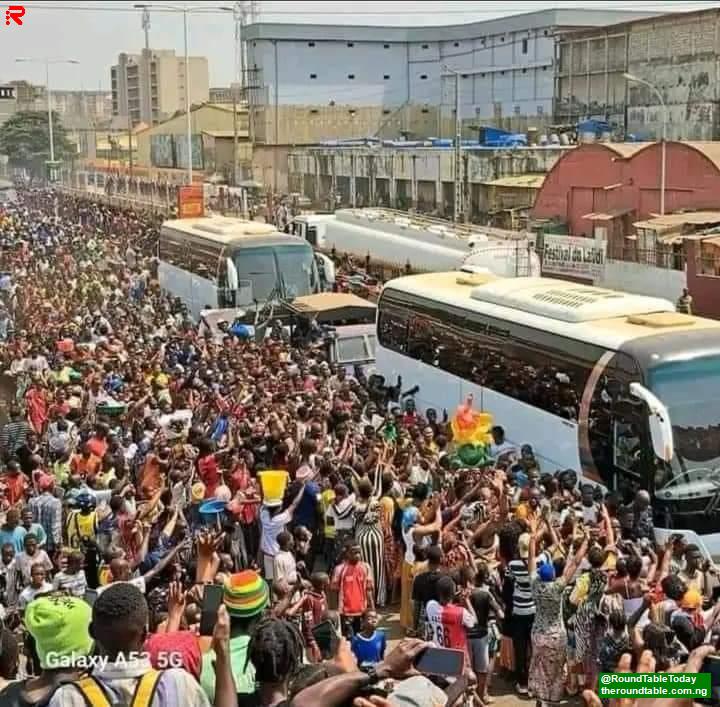 Guineans Shutdown Streets to Welcome Sylic Stars of Guinea After AFCON Crash Out