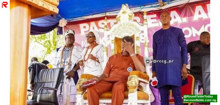 Reactions as Pastor Adeboye Sit on the Throne of Oyo Monarch